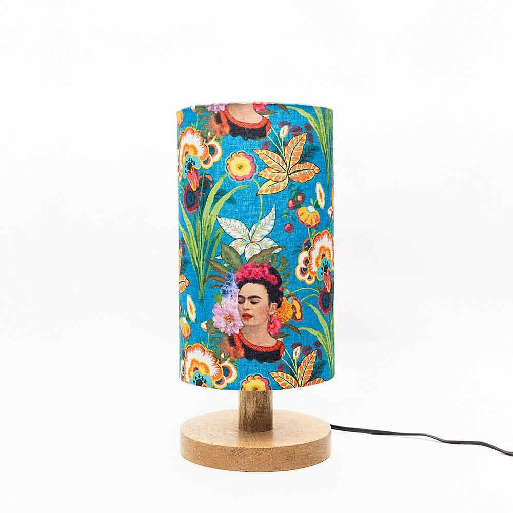 Frida Kahlo Wooden Table Lamp shade | Mango wood Table Lamp