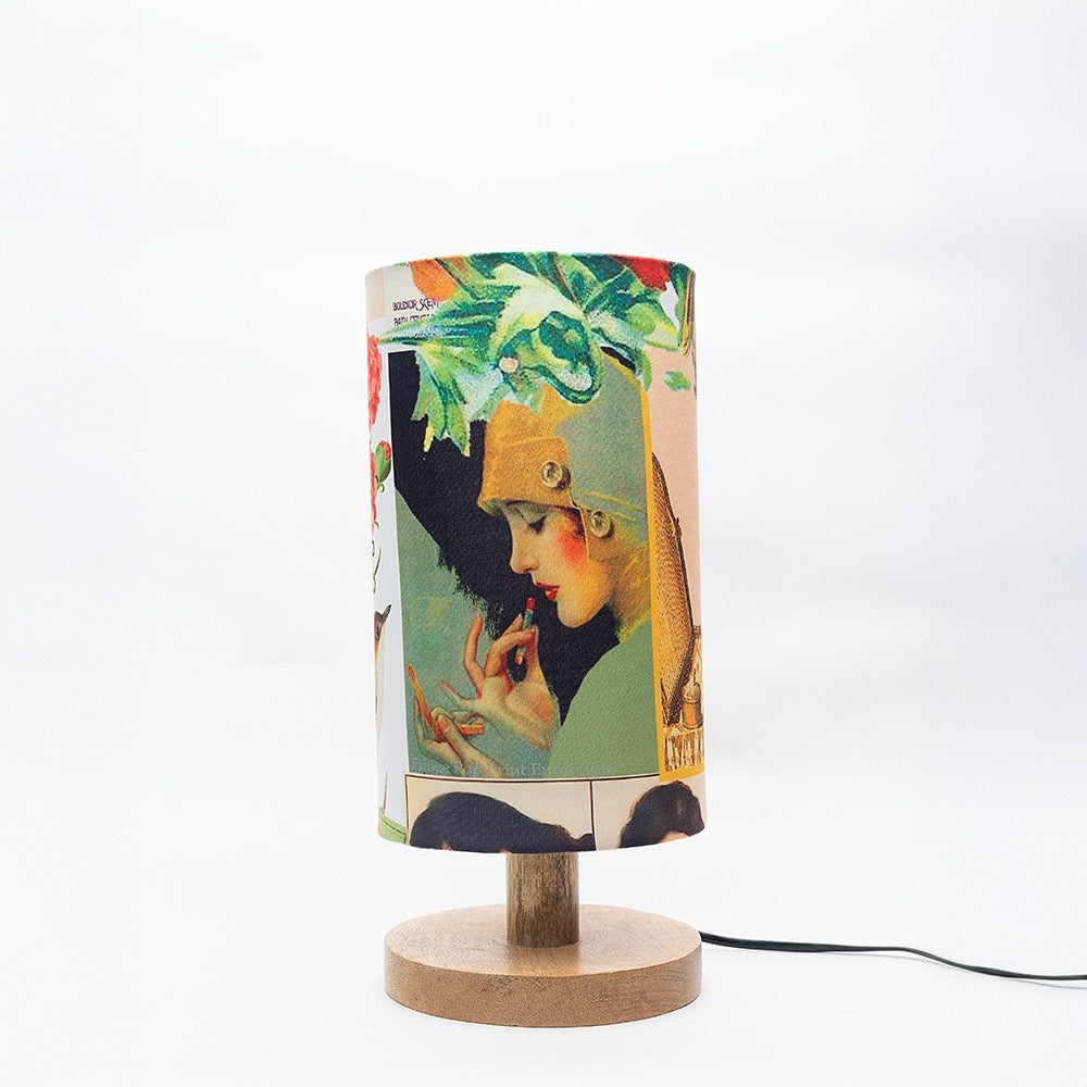 Vintage Wooden Table Lamp shade | Mango wood Table Lamp
