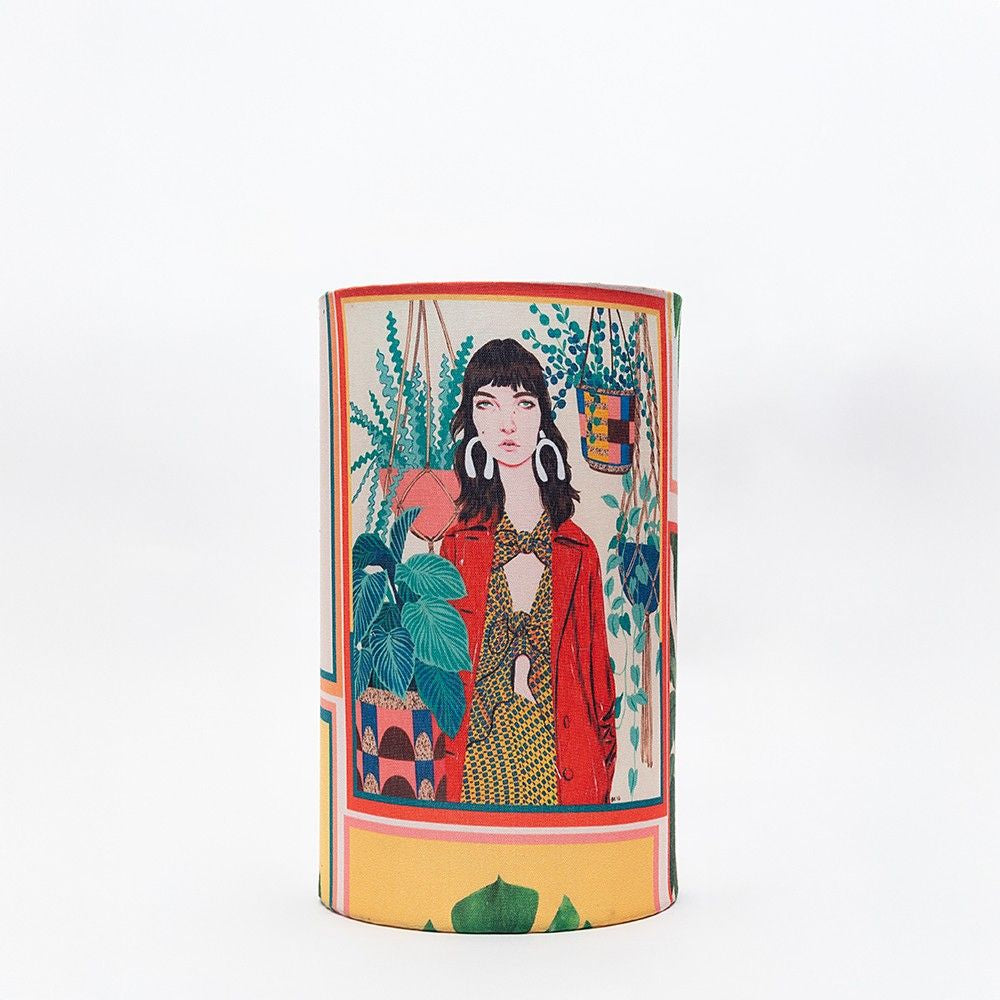 Animation Print Wooden Table Lamp shade | Mango wood Table Lamp