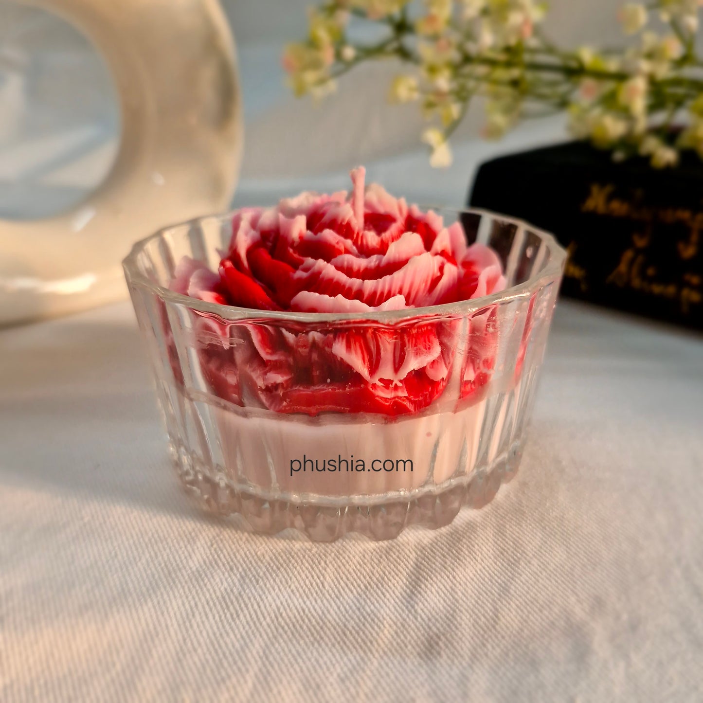 Red Poeny Candle