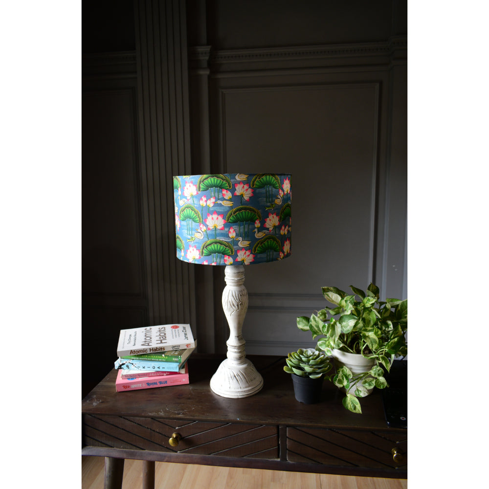 Blue Pichwai Designer Drum Lampshade