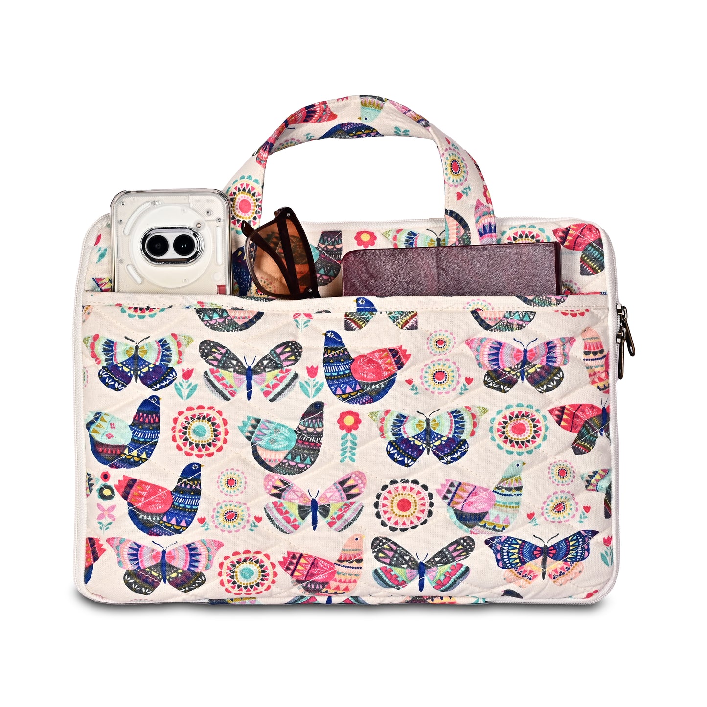 Butterfly Print Canvas Fabric Laptop Sleeve/ Macbook Sleeve | Premium Laptop Sleeves & Bags | MacBook Covers for Women