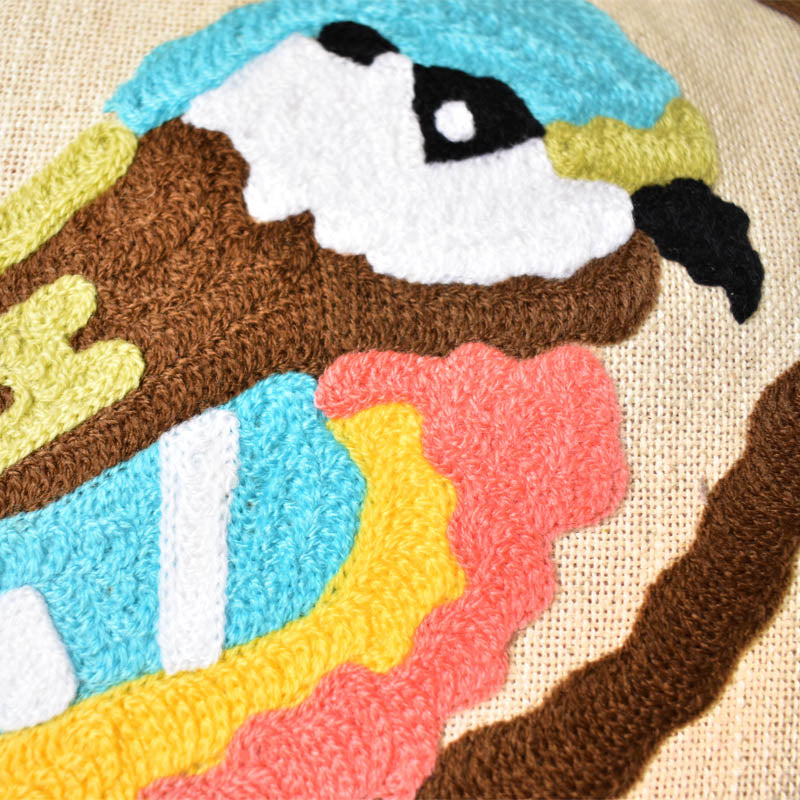 Bird Embroidery Cushion Cover