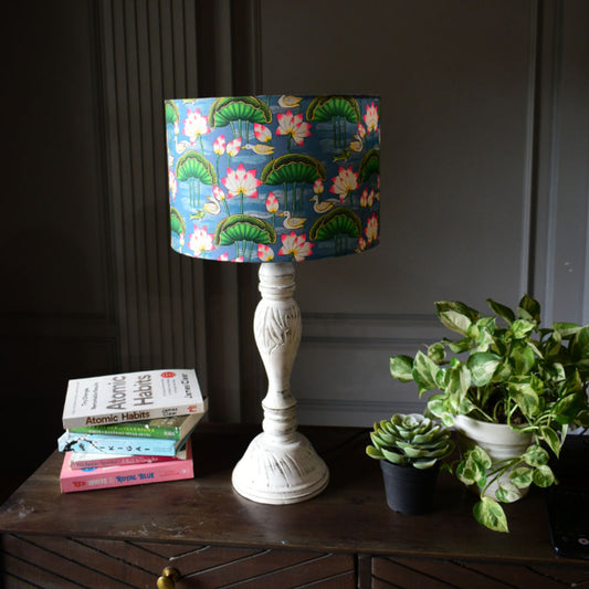 Blue Pichwai Designer Drum Lampshade