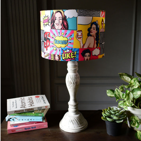 Comic Book Pop Art Print Drum Lampshade