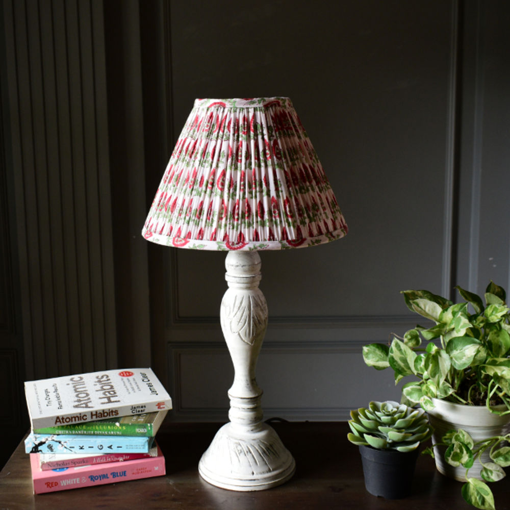 Cotton Block Printed Empire Gathered Lampshade