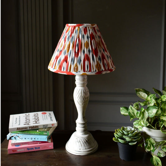 Orange Abstract Print Cotton Empire Gathered Lampshade