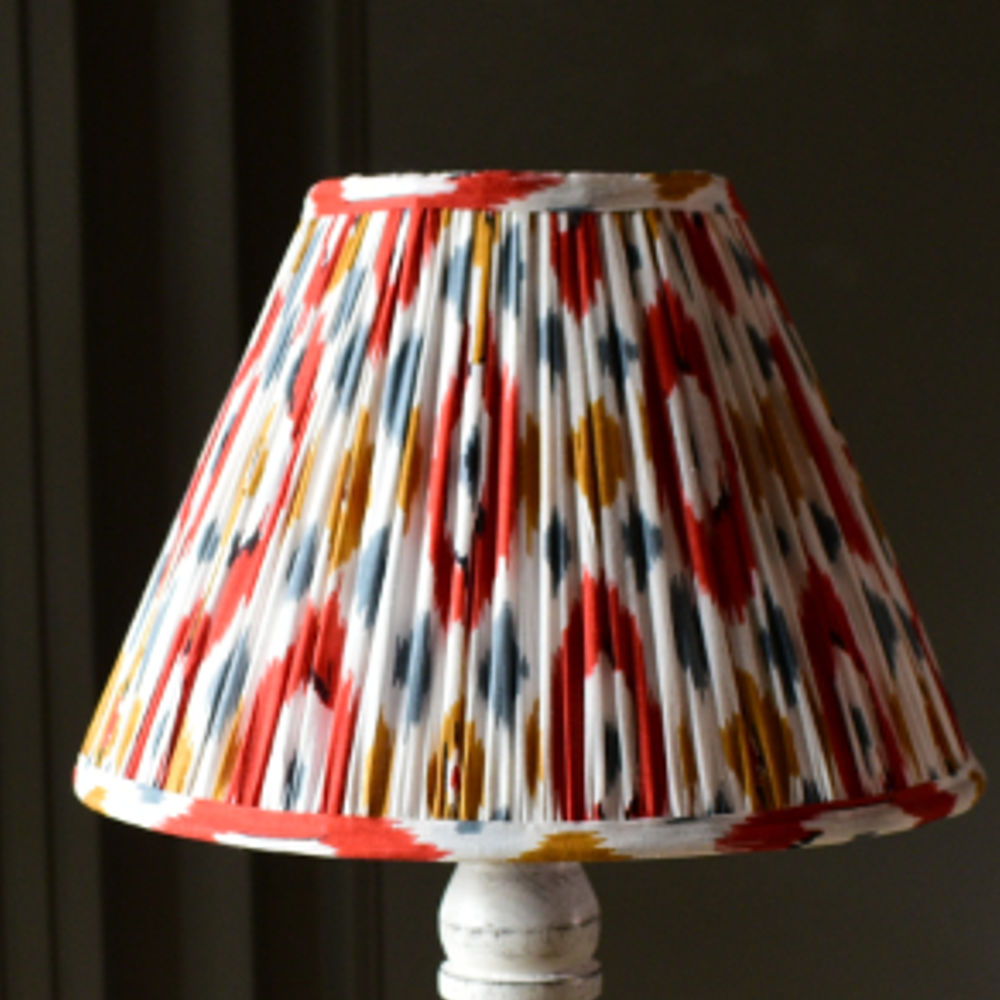 Orange Abstract Print Cotton Empire Gathered Lampshade