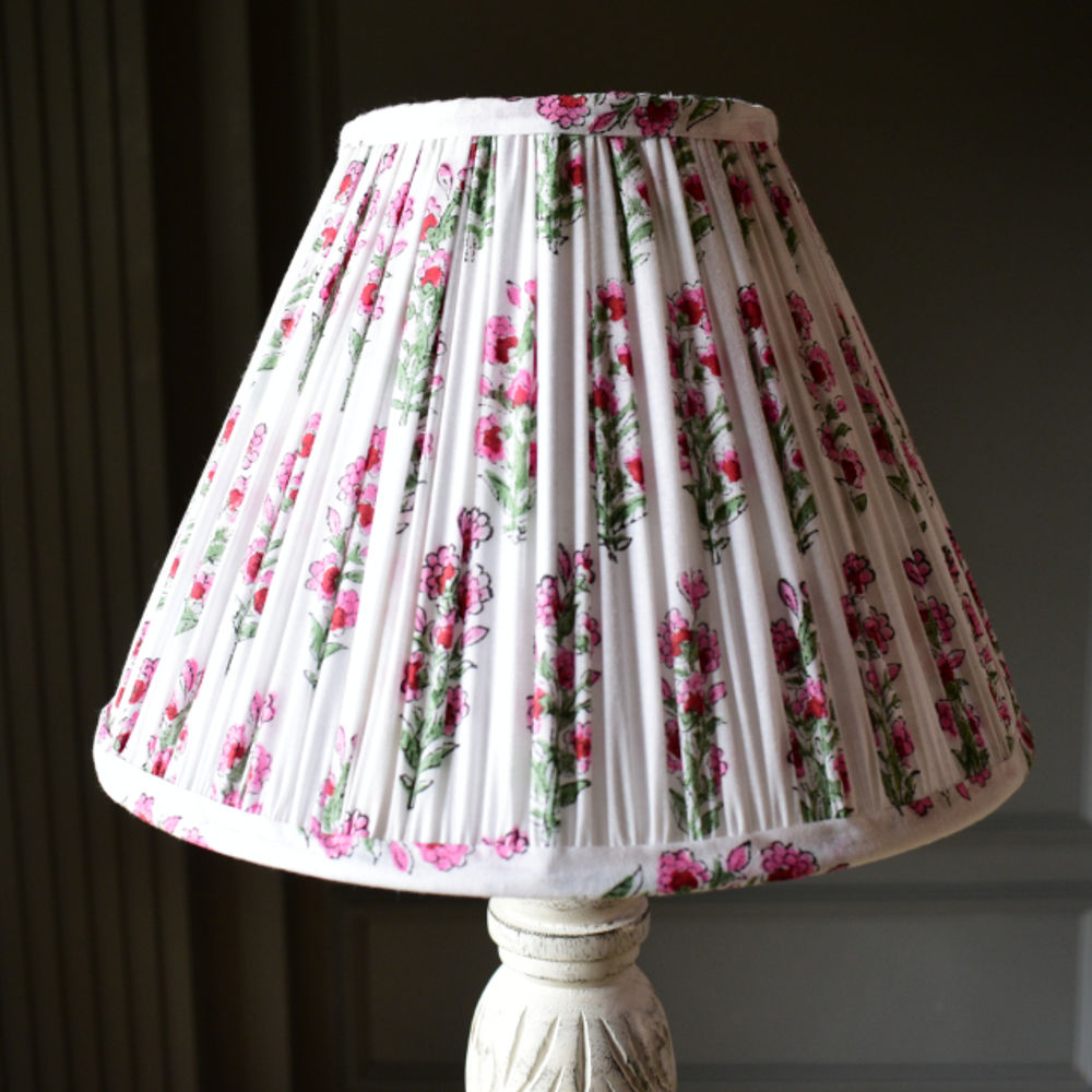 Floral Print Cotton Empire Gathered Lampshade