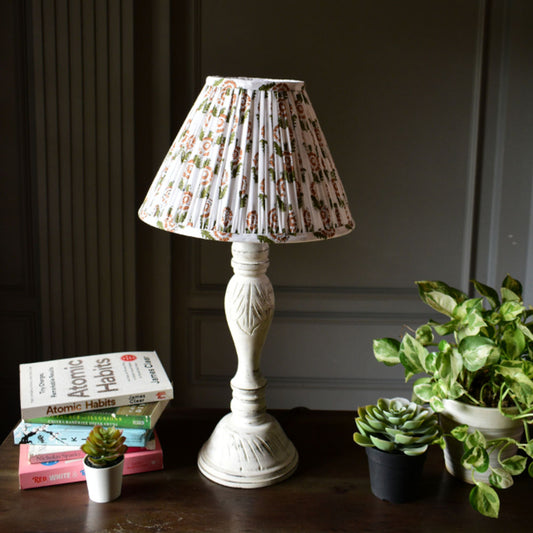 Cotton Block Printed Empire Gathered Lampshade