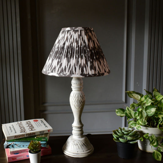 Grey Ikat Cotton Empire Gathered Lampshade