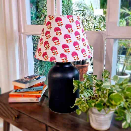 Pink Floral Conical Lampshade Big