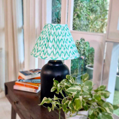 Green Cotton Empire Gathered Lampshade