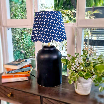 Indigo Plain Scallop Lampshade