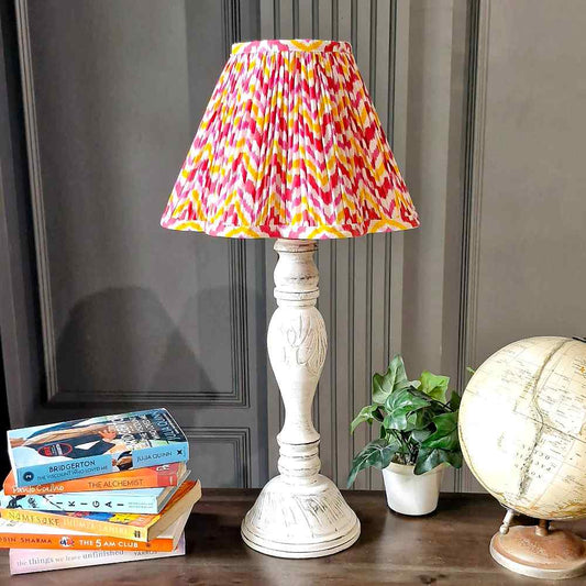 Zigzag Orange Cotton Scallop Gathered Lampshade (Small)