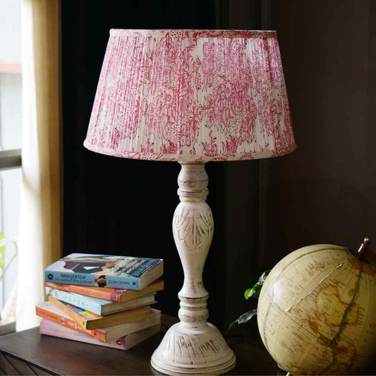 Pink Cotton Gathered Drum Lampshade