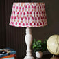 Pink Block Printed Cotton Gathered Lampshade