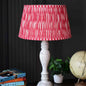 Red Ikkat Printed Cotton Gathered Drum Lampshade